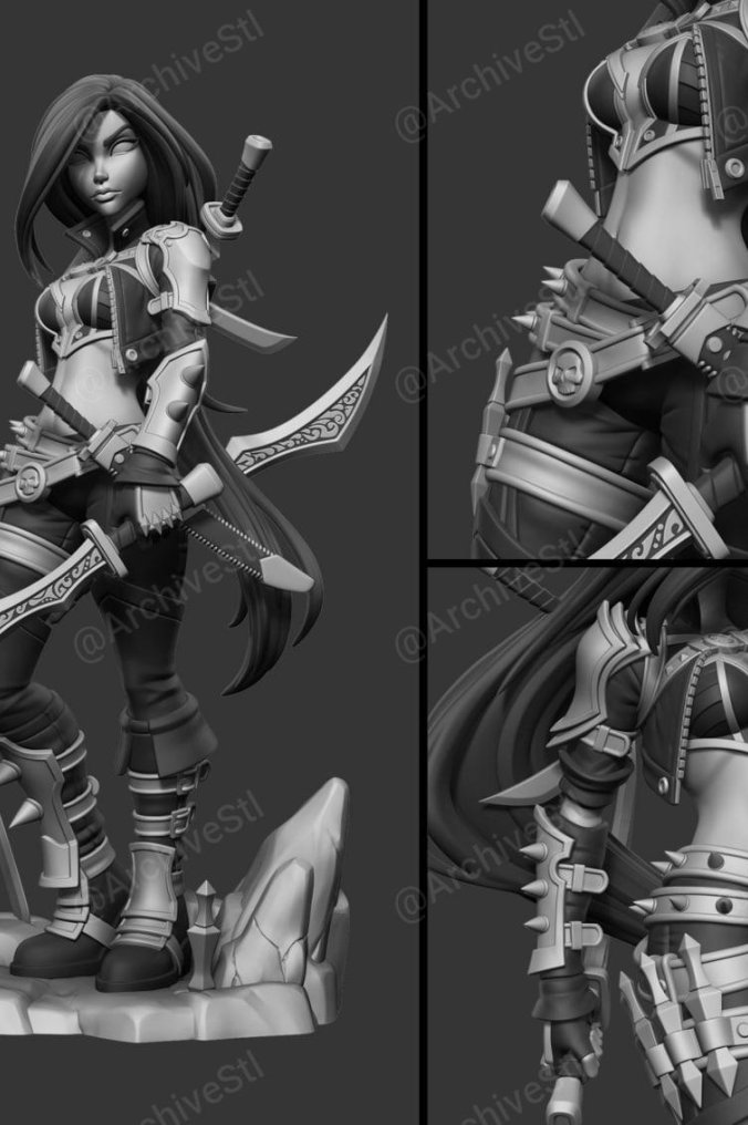Katarina 女战士 3D打印图纸